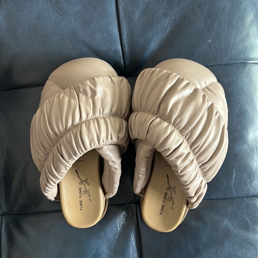 Yume Yume Beige Tent Mule Slippers